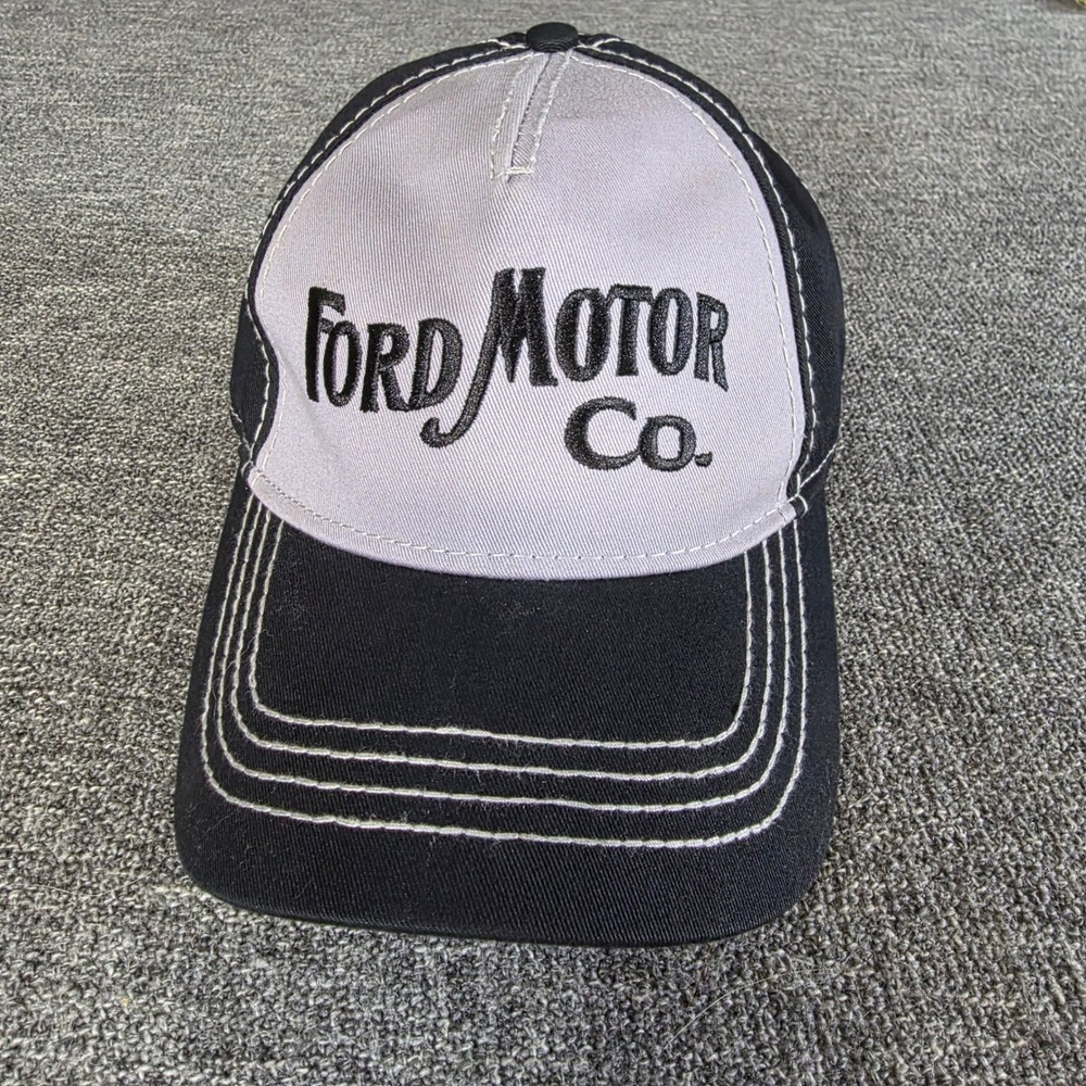 Ford Motor Co Hat Open Road Brands Black Gray Embroidered Adjustable Cap 1903